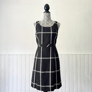 Gap Black Plaid Sleeveless Dress Size 6